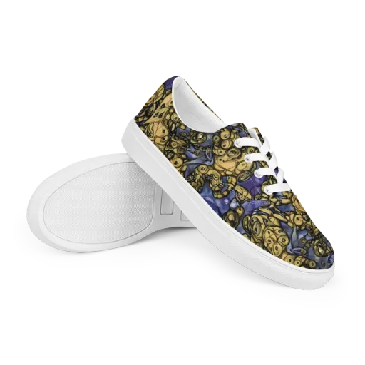 Gilded Dreamscape on a Men's Lace-Up Canvas Shoes
