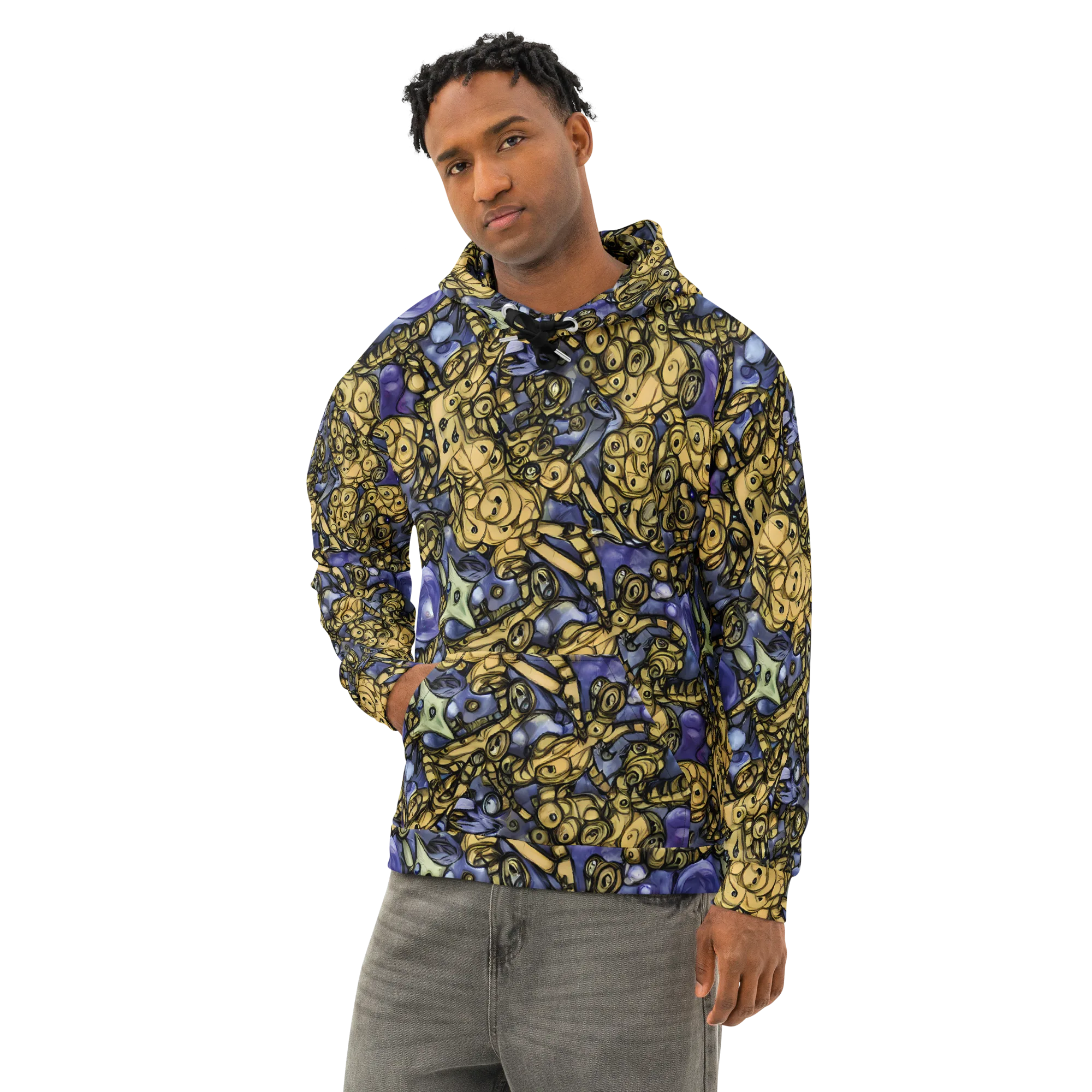 Gilded Dreamscape on Cotton Hoodie — Left Front
