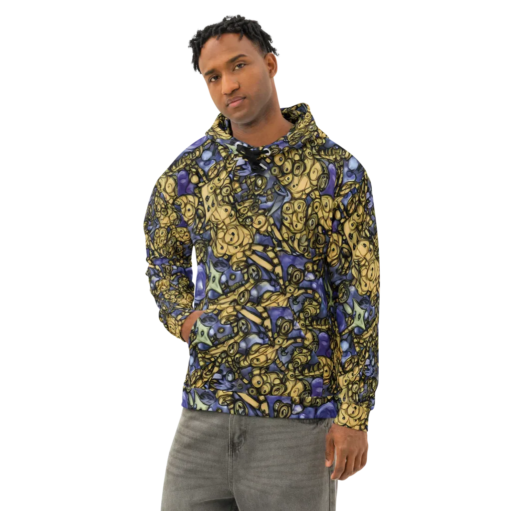 Gilded Dreamscape on Cotton Hoodie — Left Front
