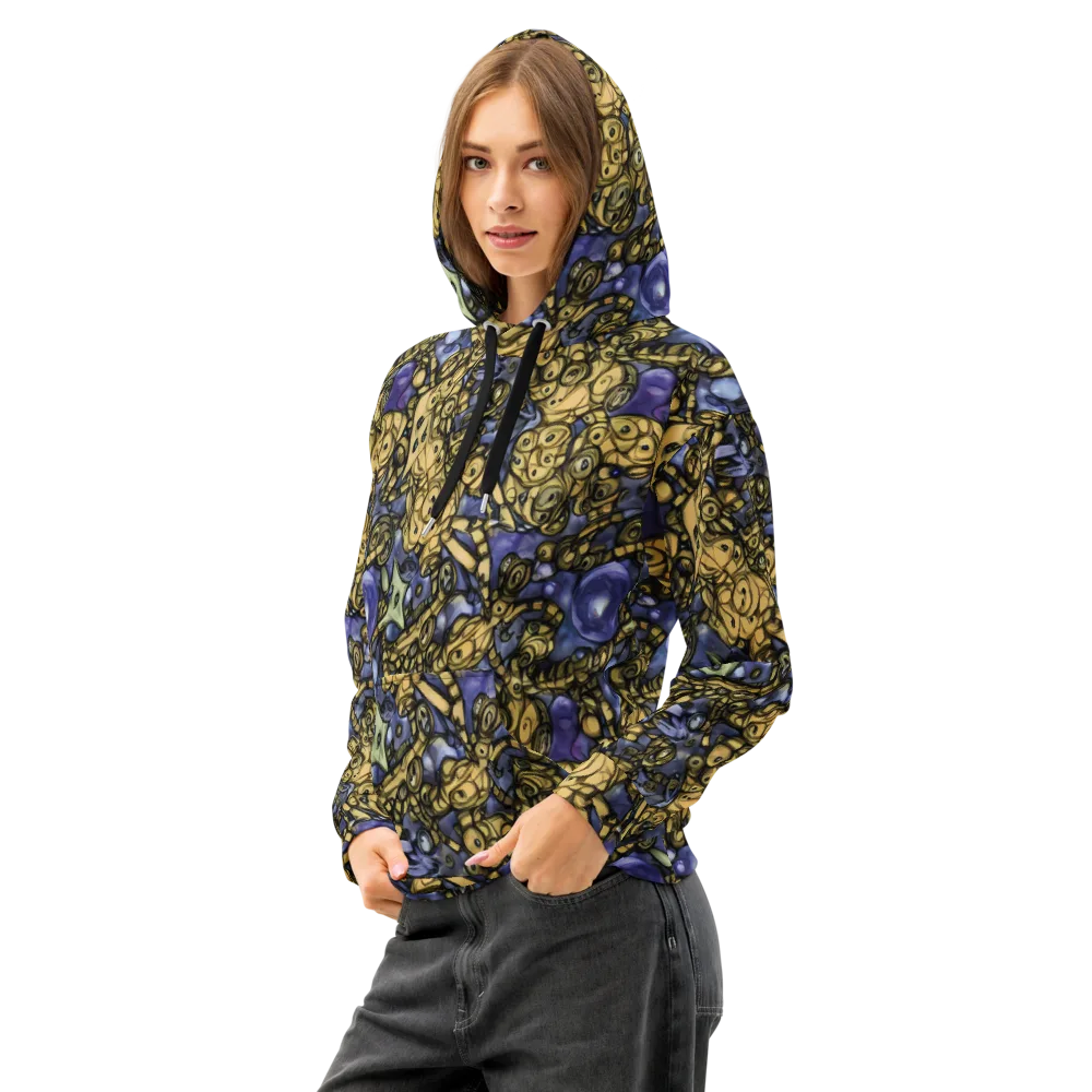 Gilded Dreamscape on Cotton Hoodie — Left Front