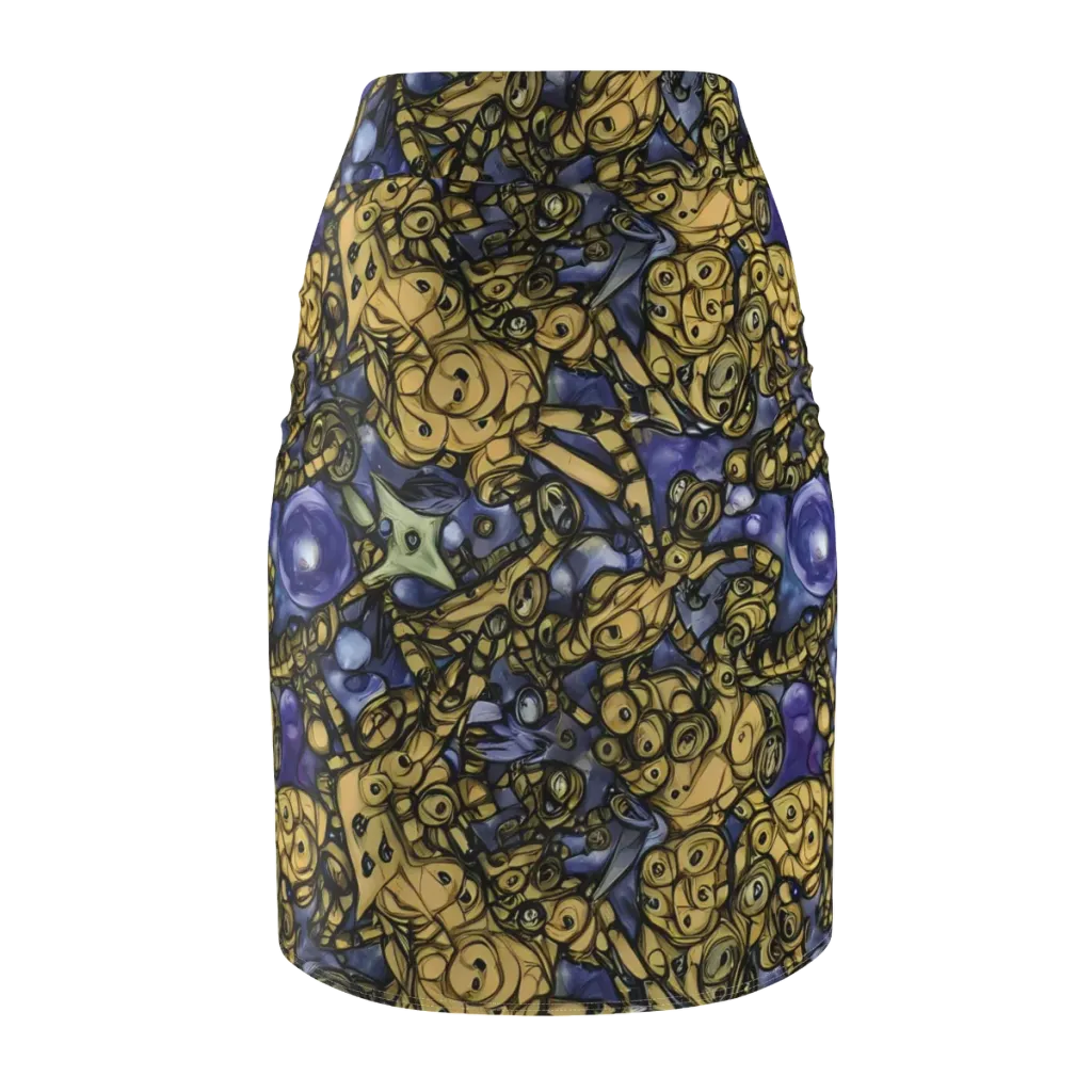 Gilded Dreamscape on Pencil Skirt — Back