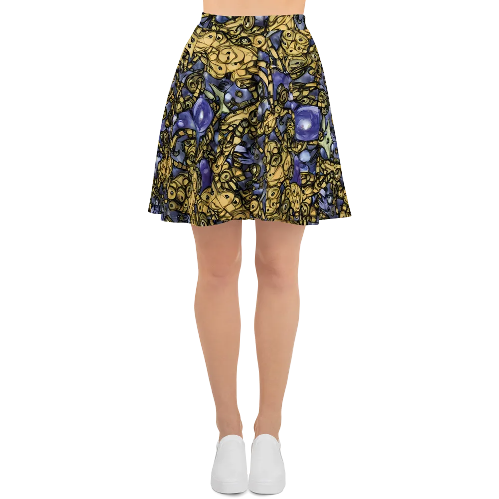Gilded Dreamscape on Skater Skirt — Front