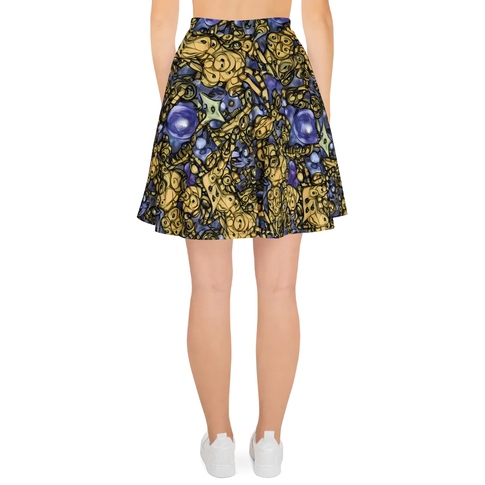 Gilded Dreamscape on Skater Skirt — Back