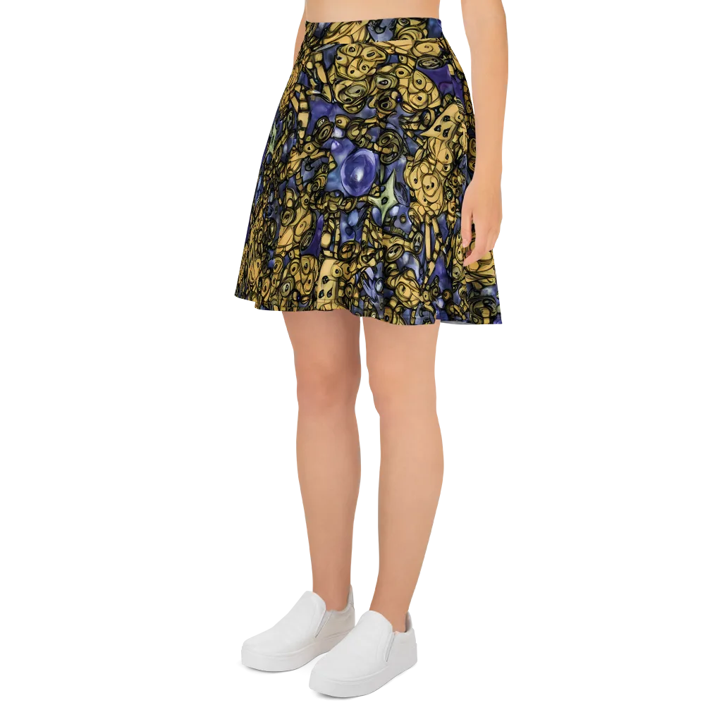 Gilded Dreamscape on Skater Skirt — Left