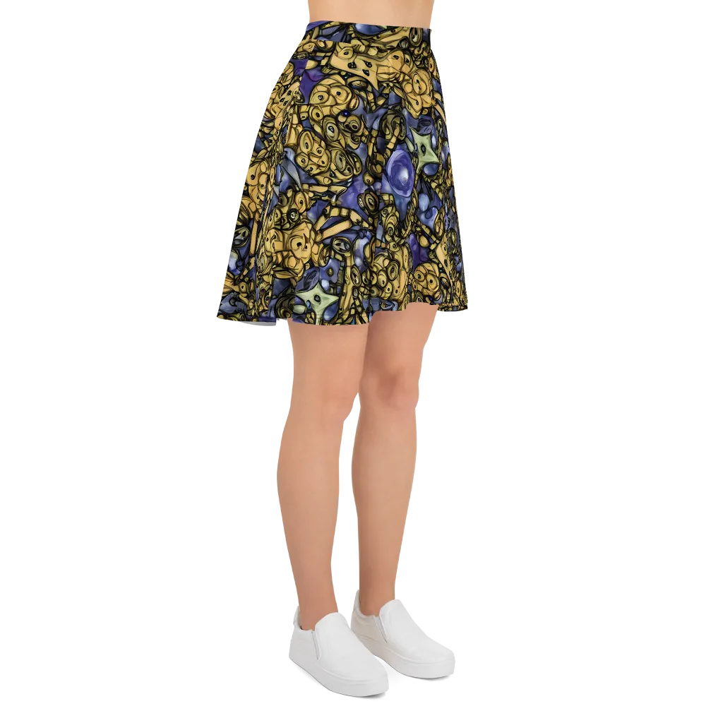 Gilded Dreamscape on Skater Skirt — Right