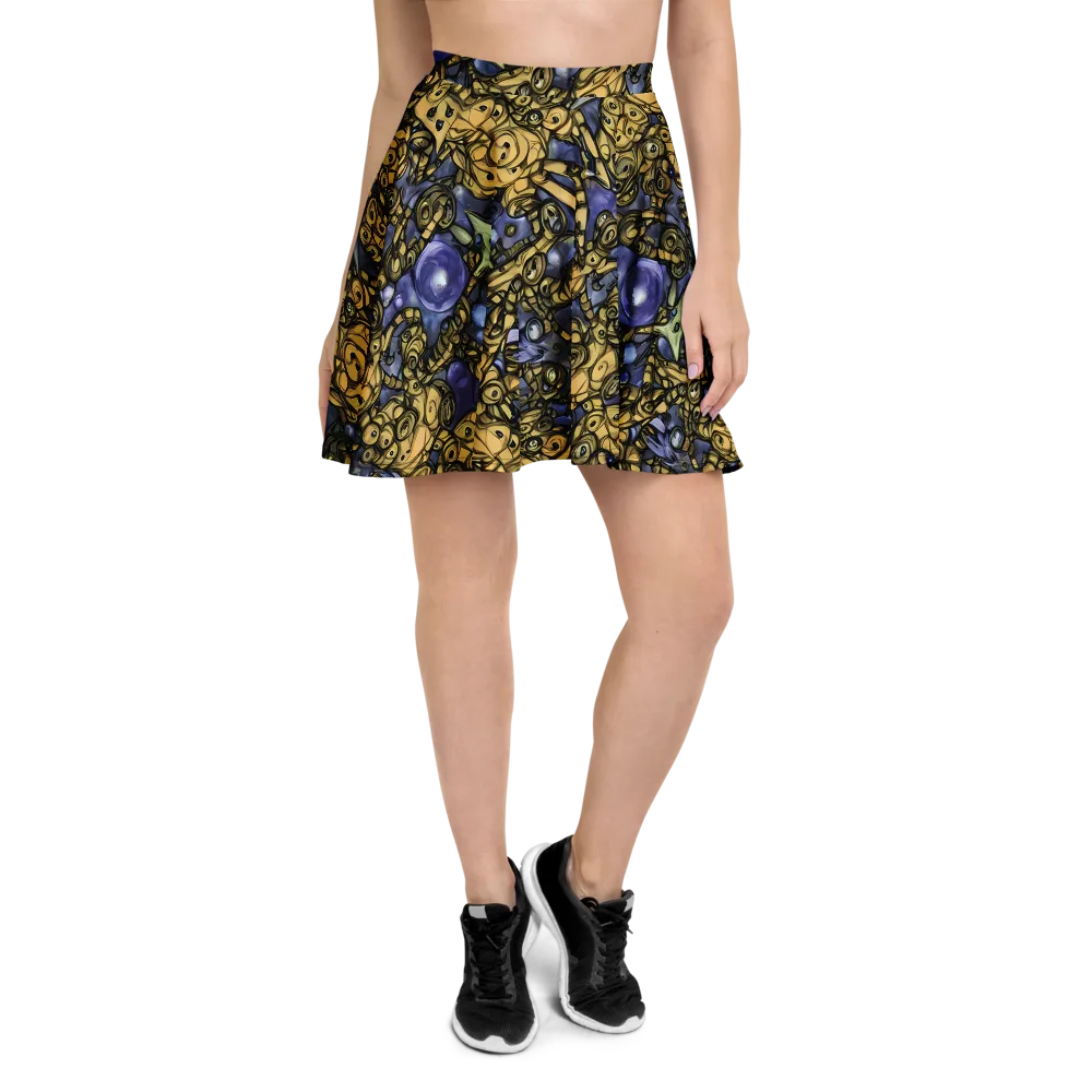 Gilded Dreamscape on Skater Skirt — Front