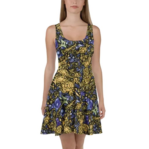 Gilded Dreamscape on a Skater Dress