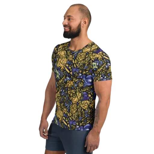 Gilded Dreamscape on a Men's Athletic T-Shirt
