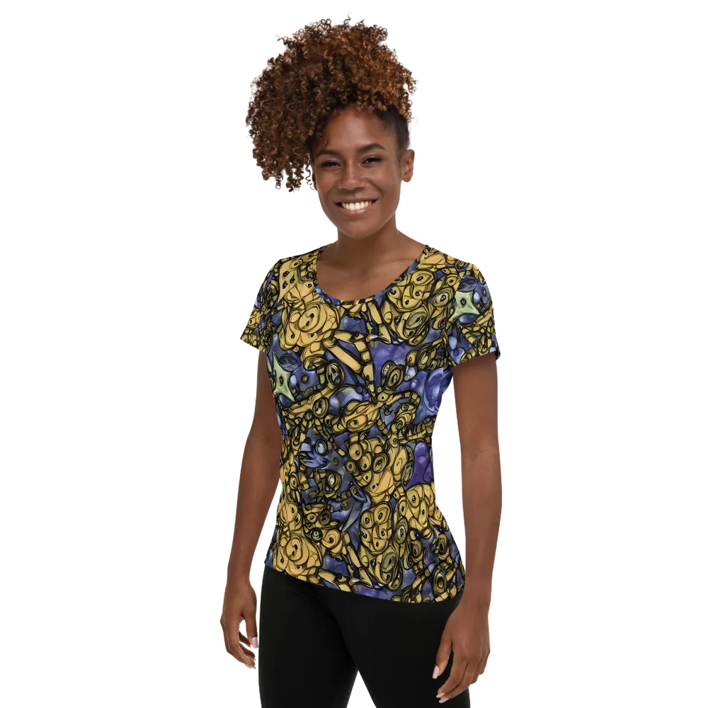 Gilded Dreamscape on Women's Athletic T-Shirt — Left