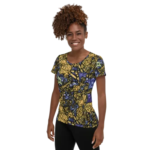 Gilded Dreamscape on a Women's Athletic T-Shirt
