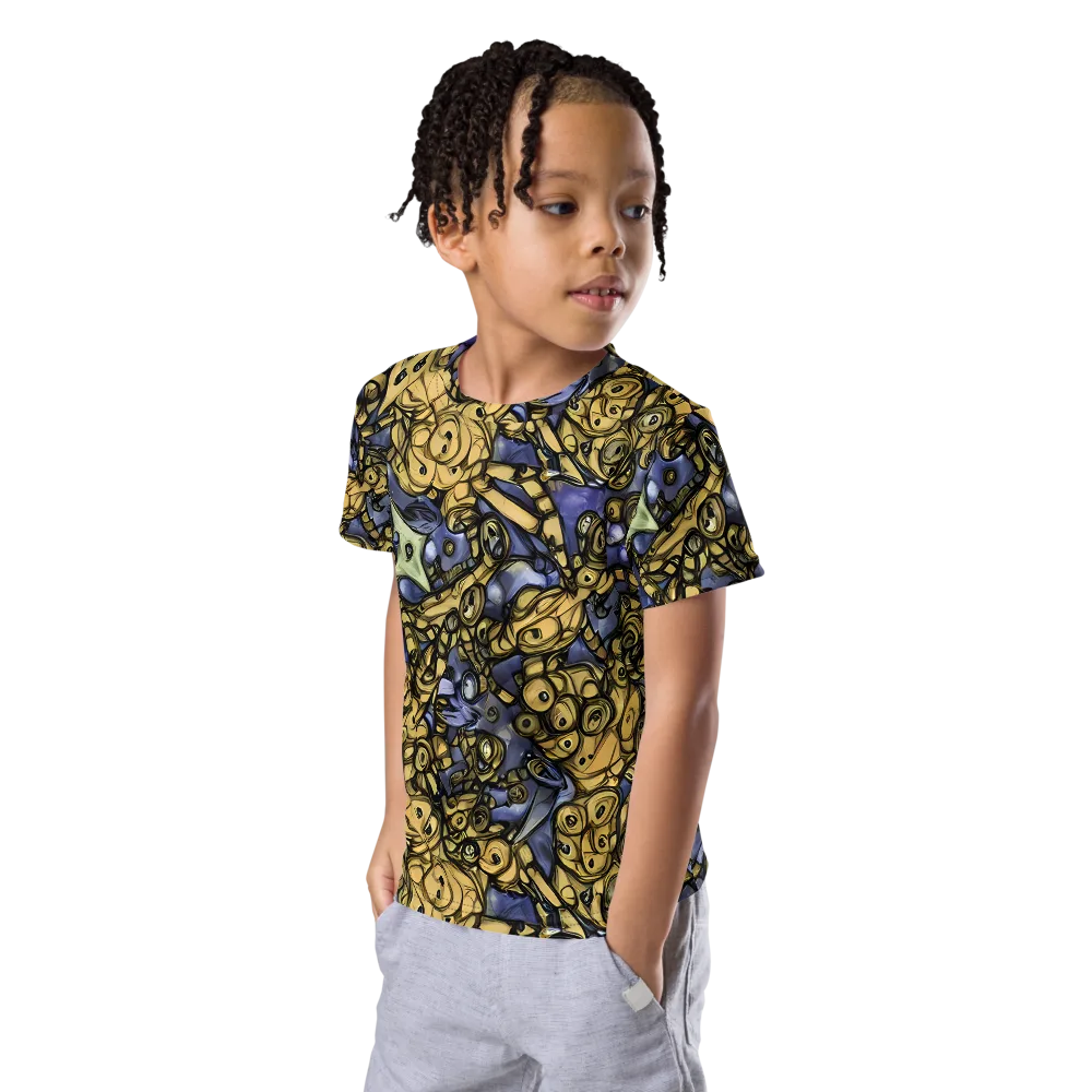 Gilded Dreamscape on Kids Crew Neck T-Shirt — Left Front