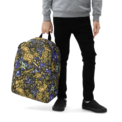 Gilded Dreamscape on a Minimalist Backpack