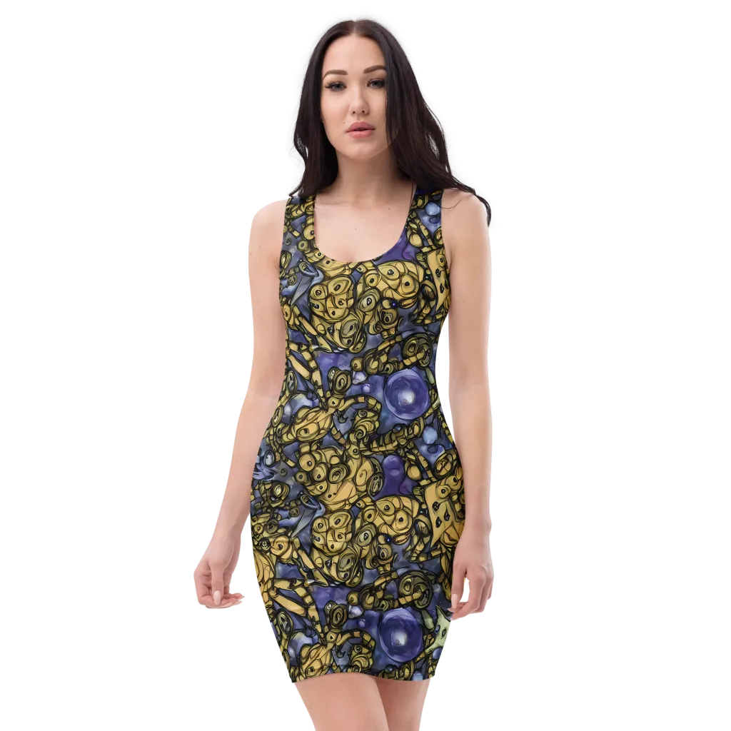 Gilded Dreamscape on Bodycon Dress — Front