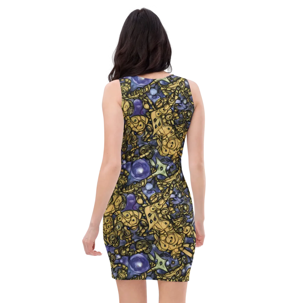 Gilded Dreamscape on Bodycon Dress — Back