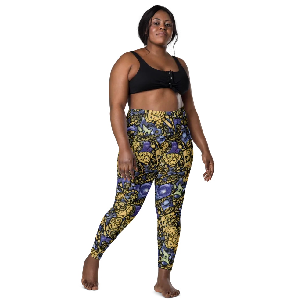 Gilded Dreamscape on Leggings with Pockets — Front