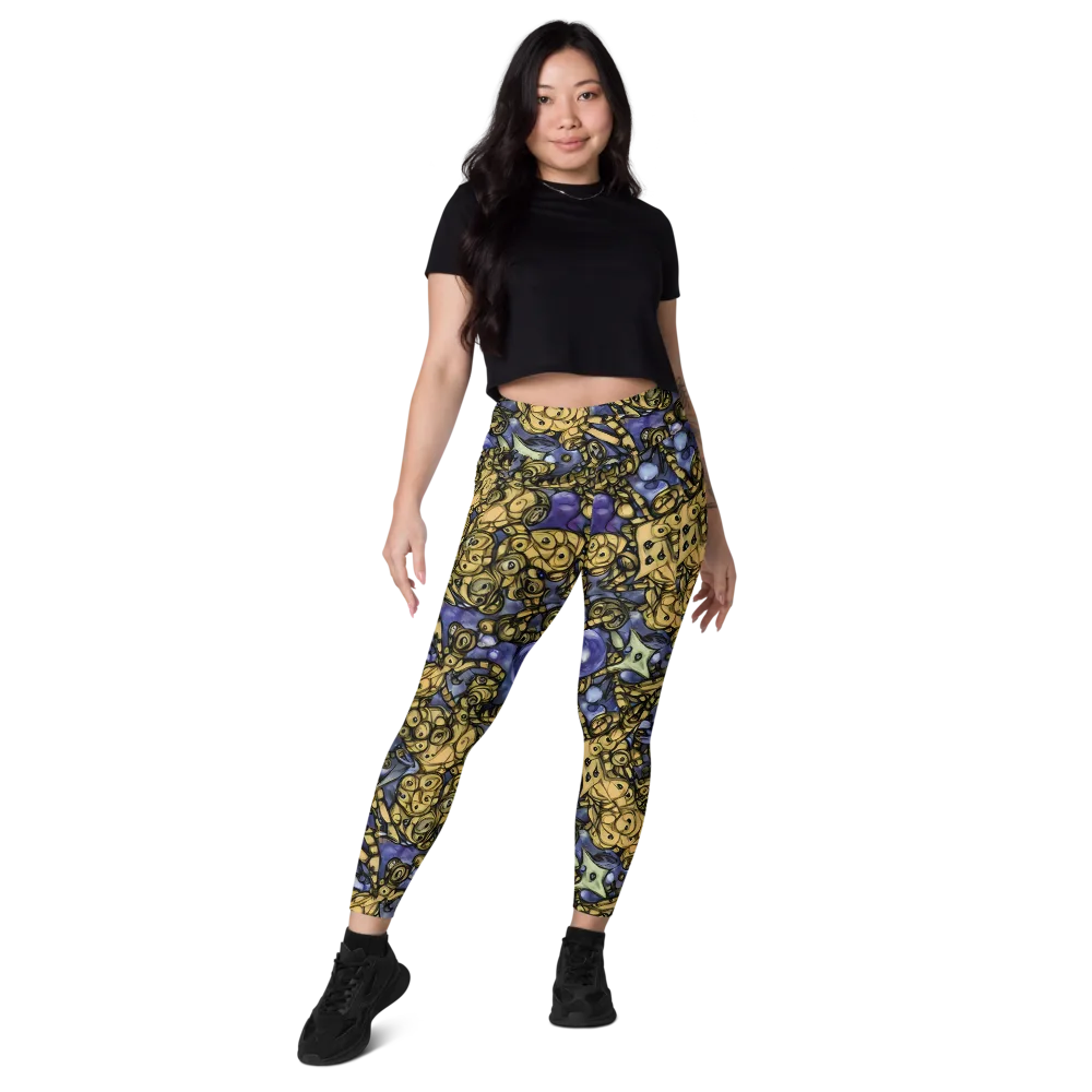 Gilded Dreamscape on Leggings with Pockets — Front