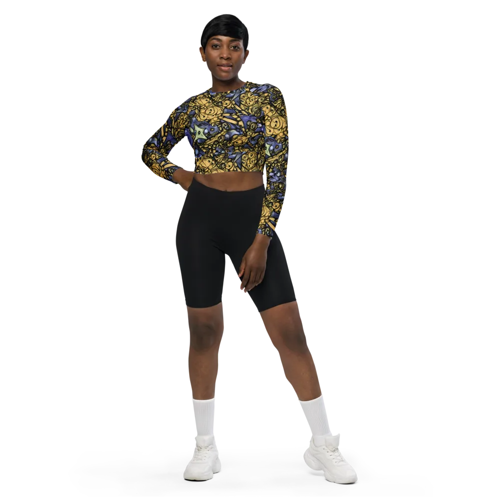 Gilded Dreamscape on Long Sleeve Crop Top — Front