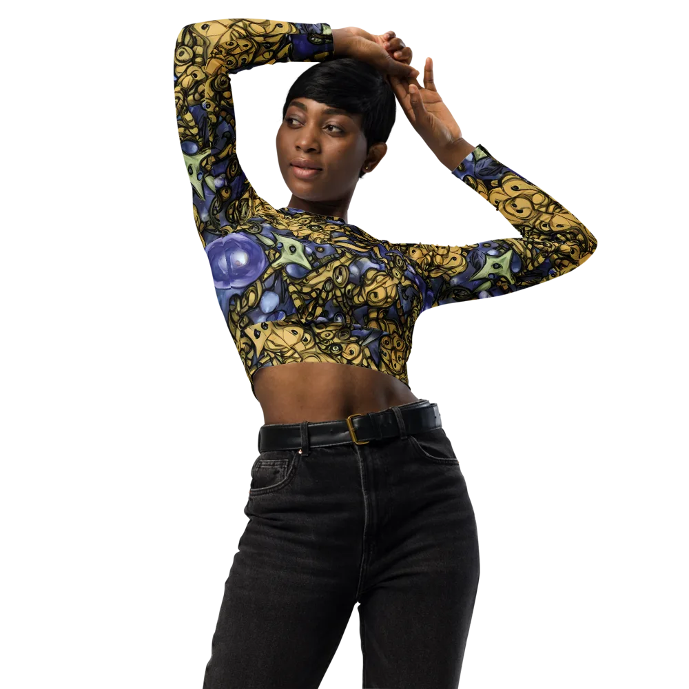 Gilded Dreamscape on Long Sleeve Crop Top — Front