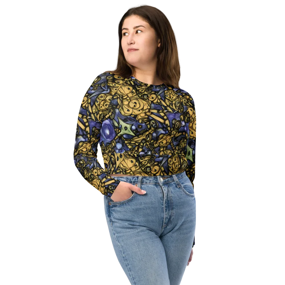 Gilded Dreamscape on Long Sleeve Crop Top — Front