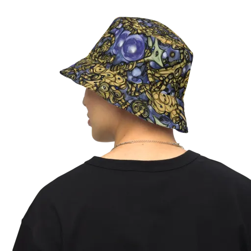 Gilded Dreamscape on a Reversible Bucket Hat