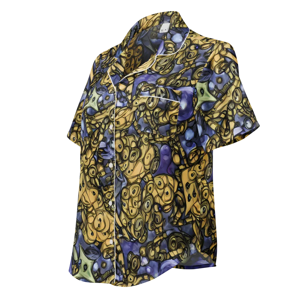 Gilded Dreamscape on Women's Short Sleeve Pajama Top — Left Front