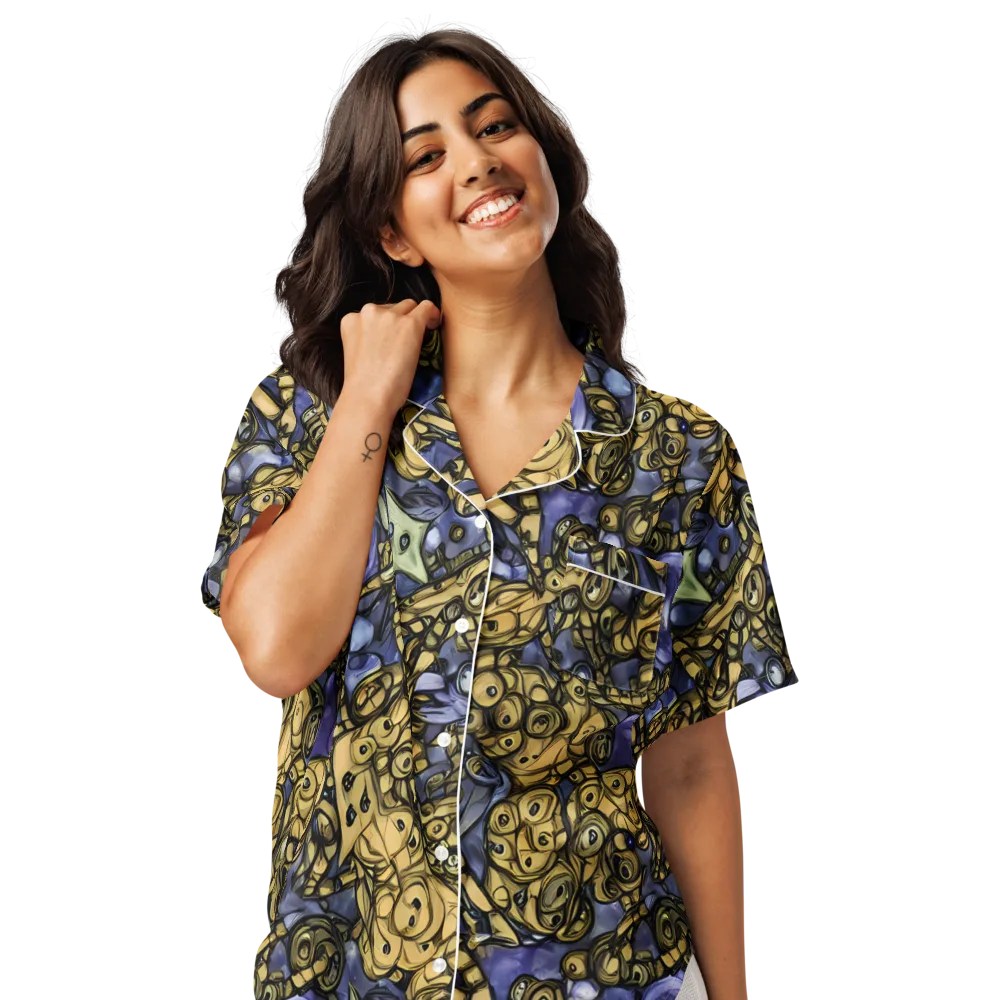 Gilded Dreamscape on Women's Short Sleeve Pajama Top — Front