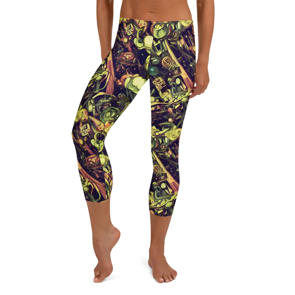 Cosmic Crawlers on Capri Leggings — Front