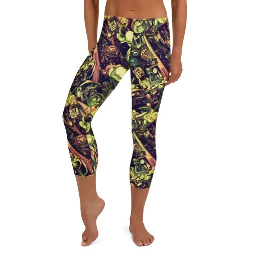Cosmic Crawlers on a Capri Leggings