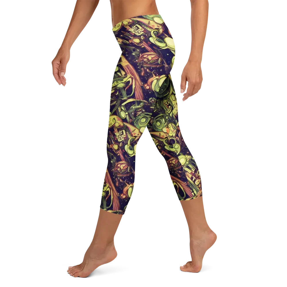 Cosmic Crawlers on Capri Leggings — Left