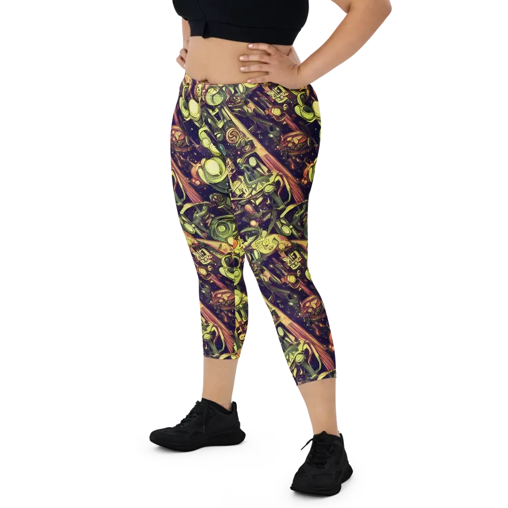 Cosmic Crawlers on Capri Leggings — Front