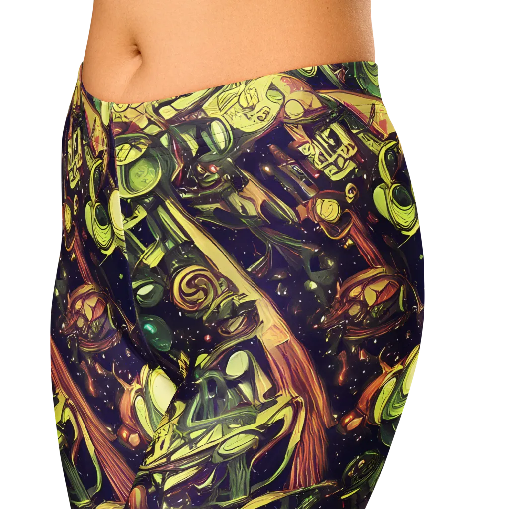 Cosmic Crawlers on Capri Leggings — Zoomed-in