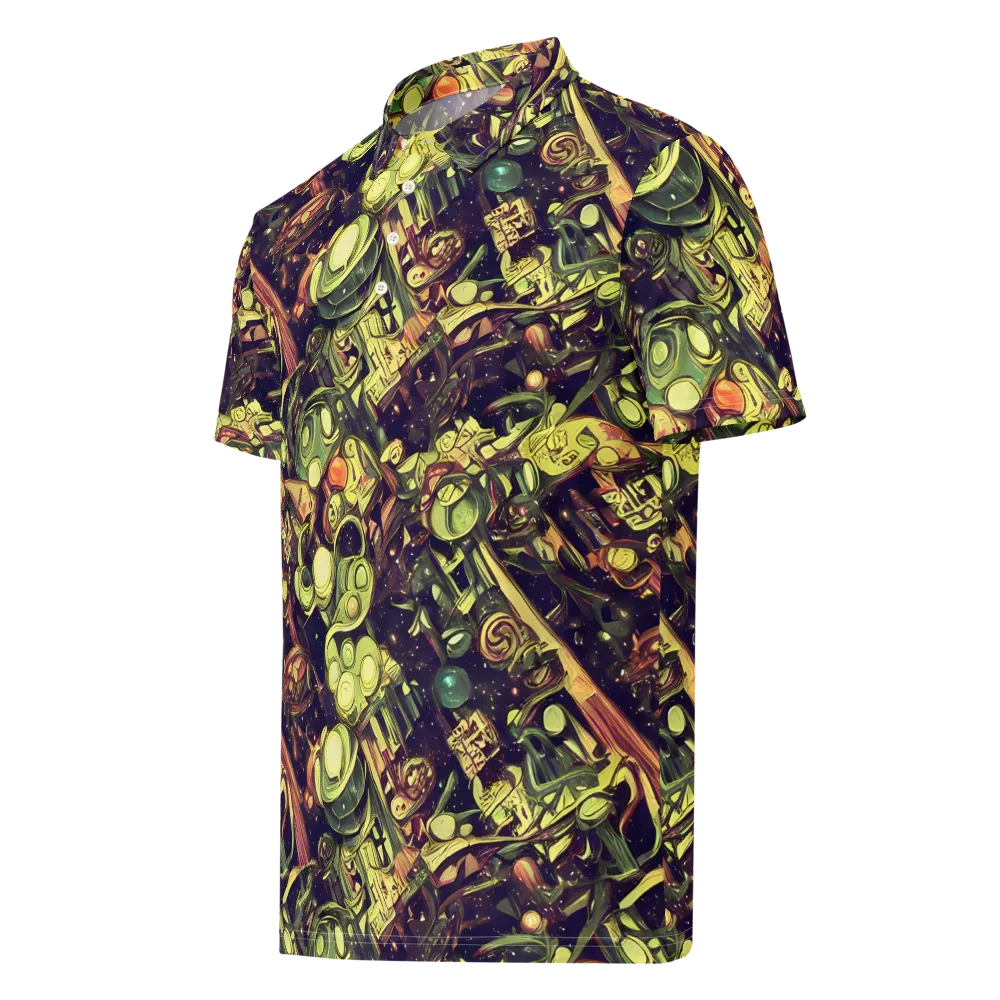 Cosmic Crawlers on Men's Slim Fit Polo Shirt — Left Front