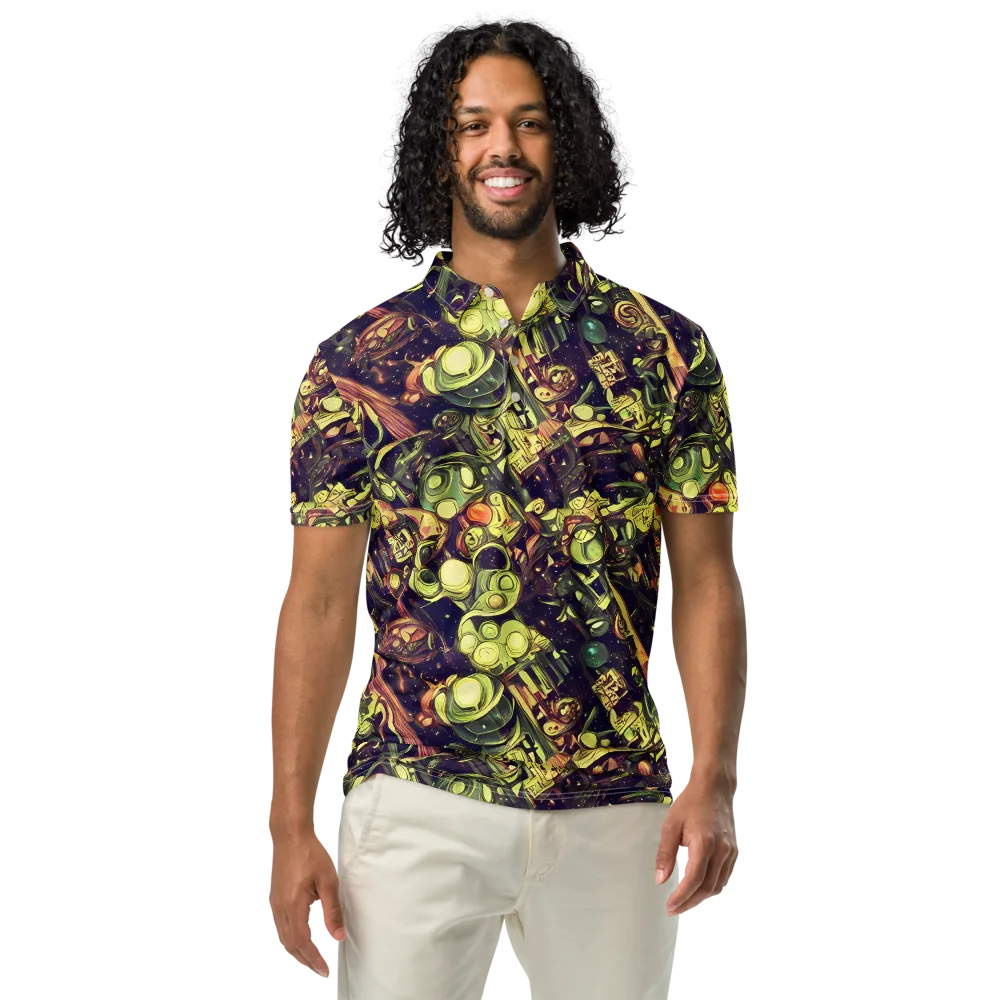 Cosmic Crawlers on Men's Slim Fit Polo Shirt — Front
