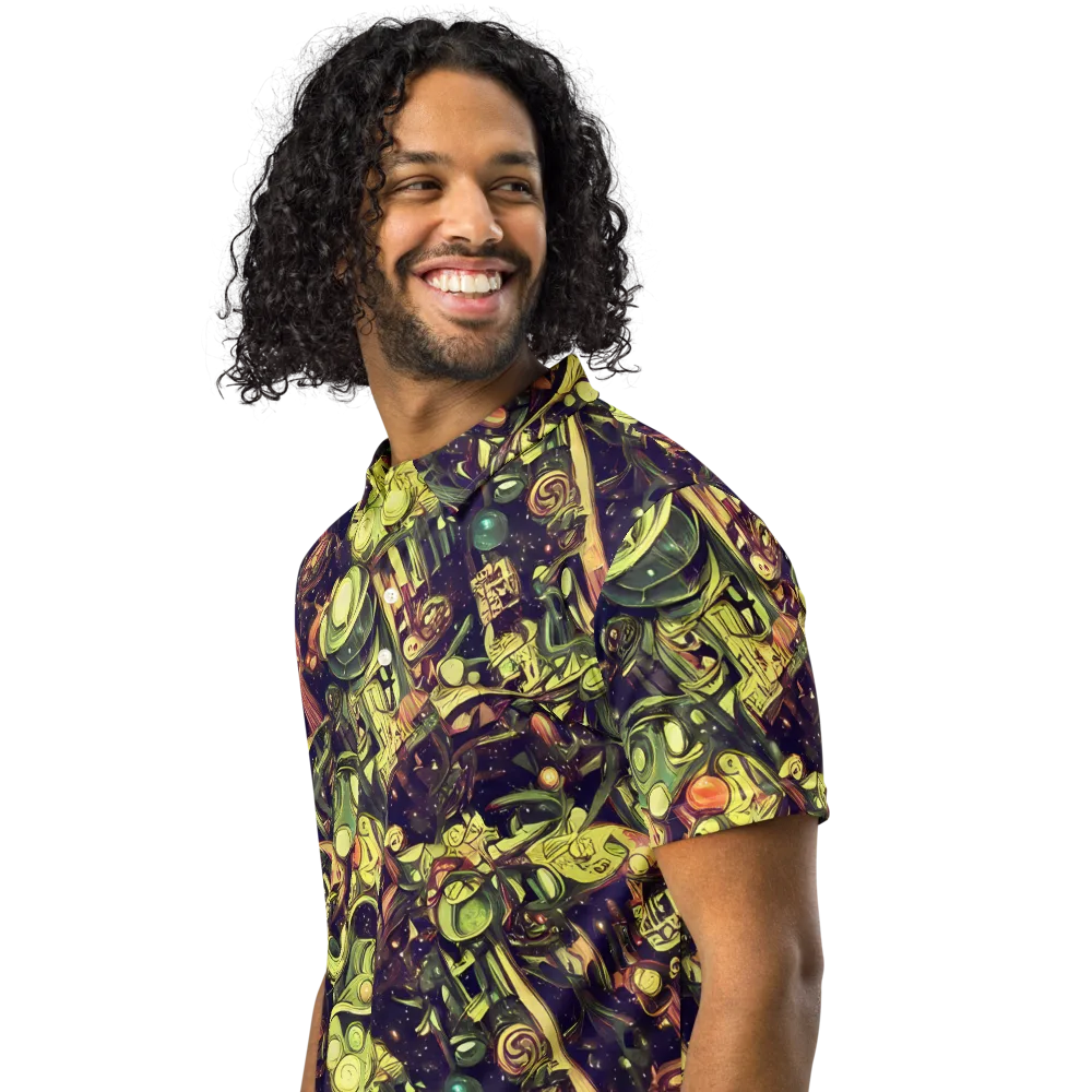 Cosmic Crawlers on Men's Slim Fit Polo Shirt — Left Front