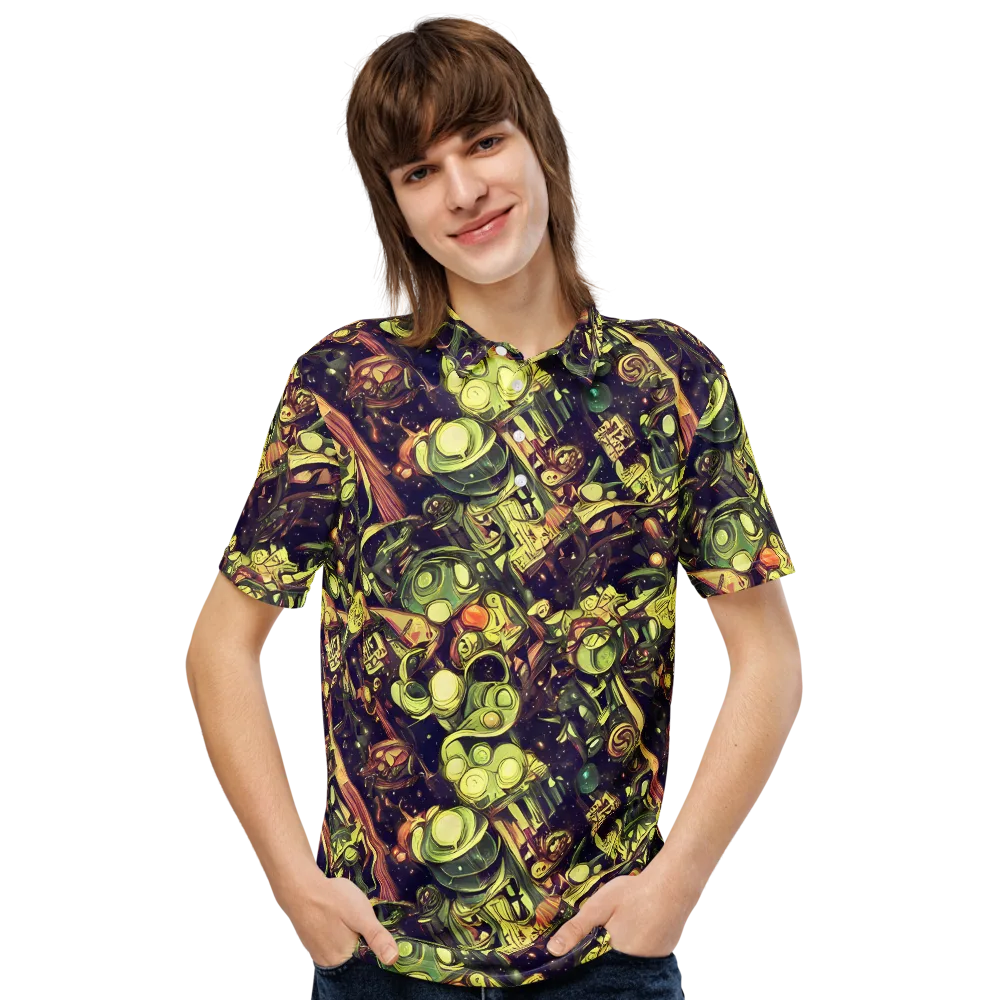 Cosmic Crawlers on Men's Slim Fit Polo Shirt — Front