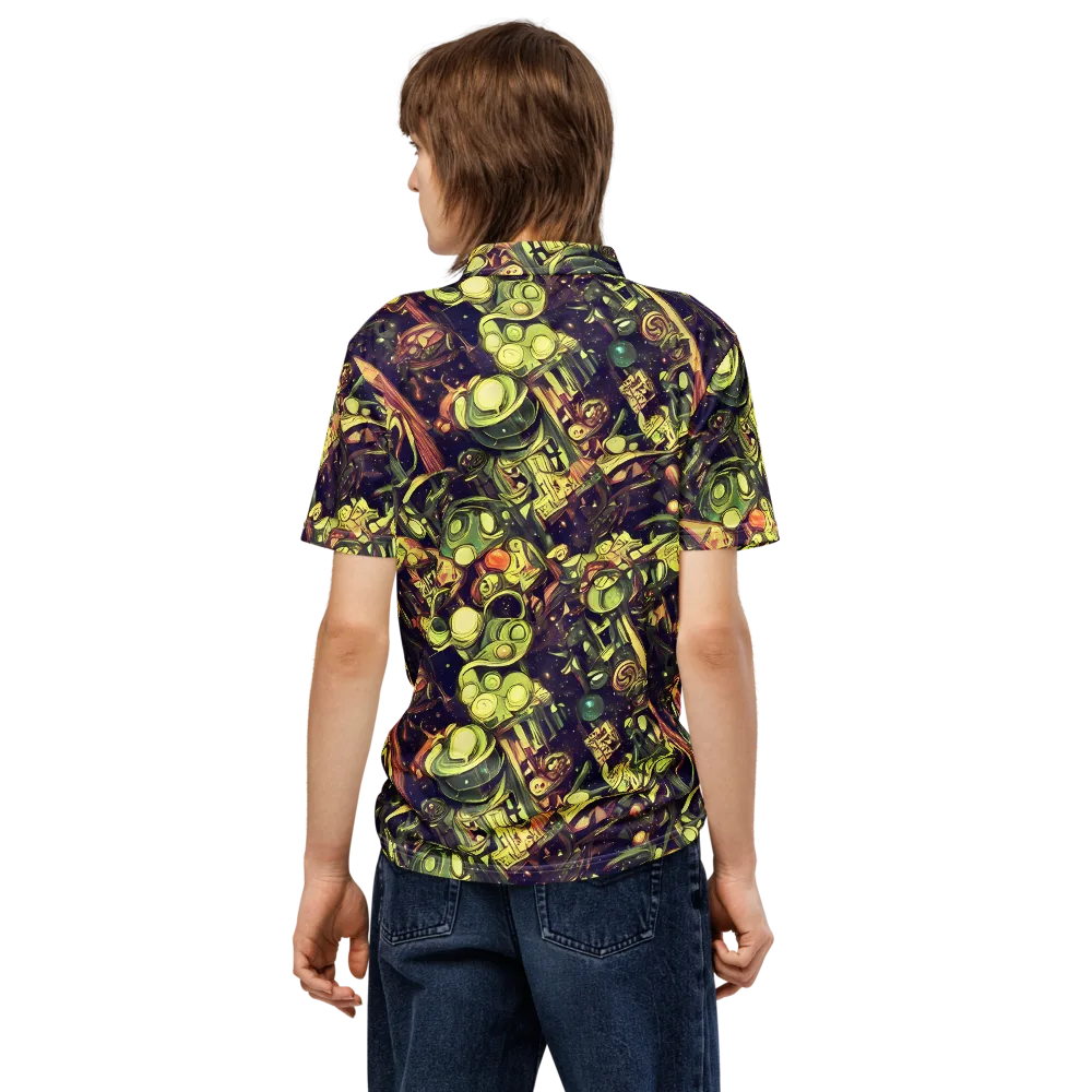 Cosmic Crawlers on Men's Slim Fit Polo Shirt — Back