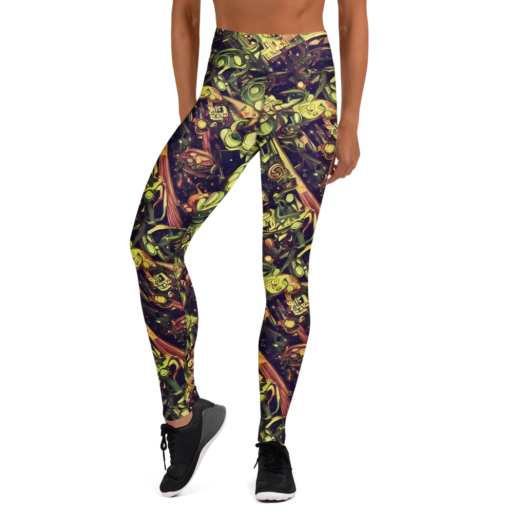 Cosmic Crawlers on Yoga Leggings — Front