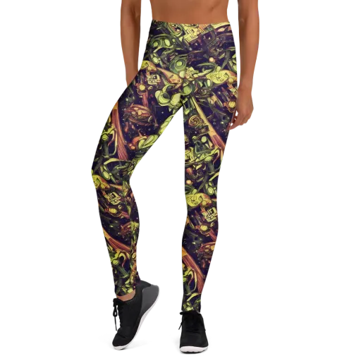 Cosmic Crawlers on a Yoga Leggings