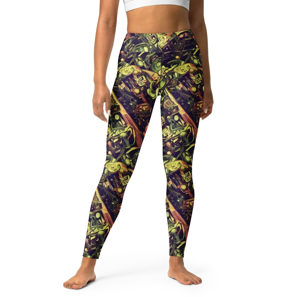 Cosmic Crawlers on Yoga Leggings — Front