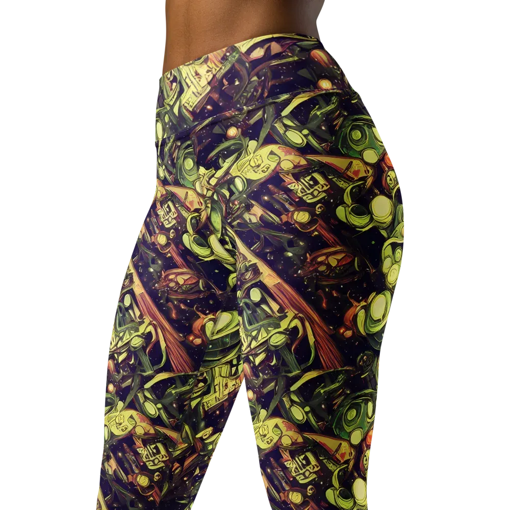 Cosmic Crawlers on Yoga Leggings — Left Front