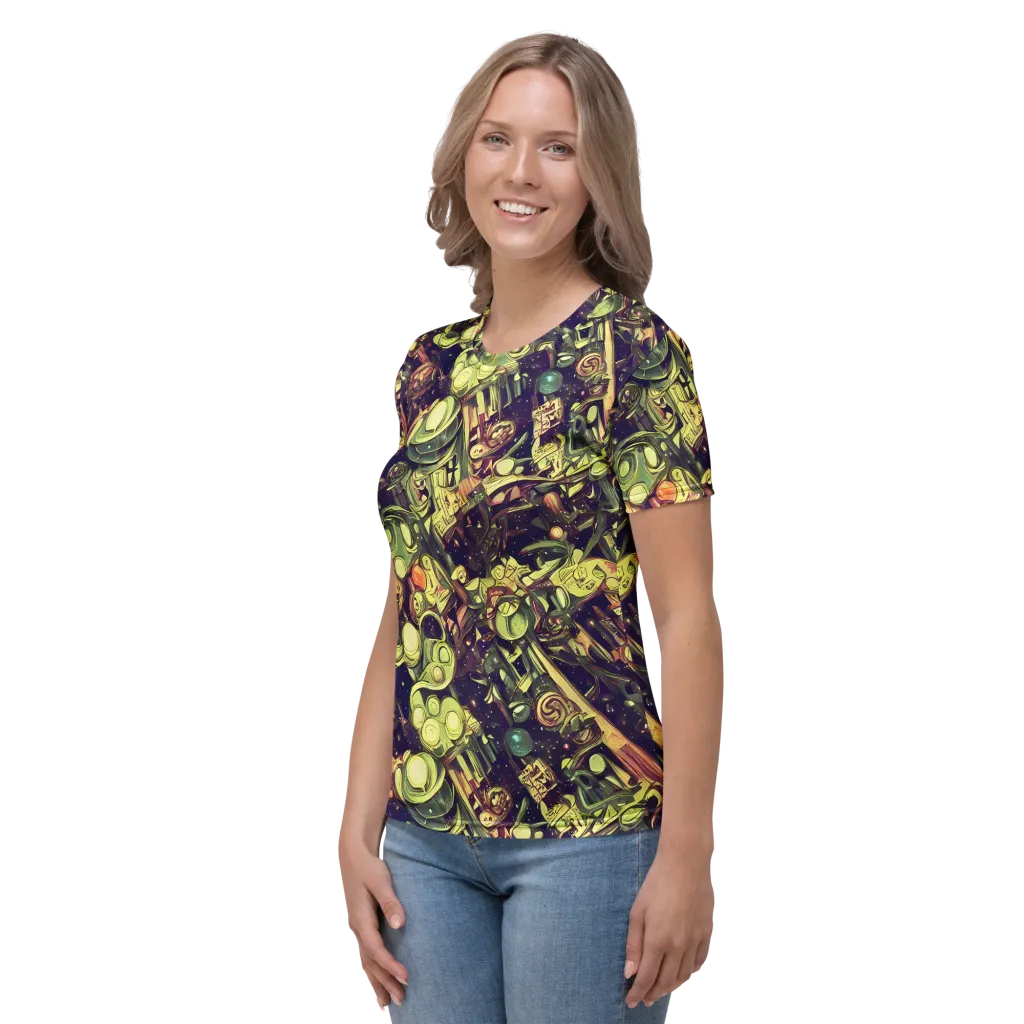 Cosmic Crawlers on Women's Crew Neck T-Shirt — Left
