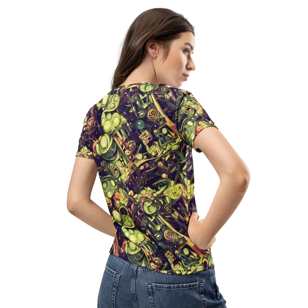 Cosmic Crawlers on Women's Crew Neck T-Shirt — Back