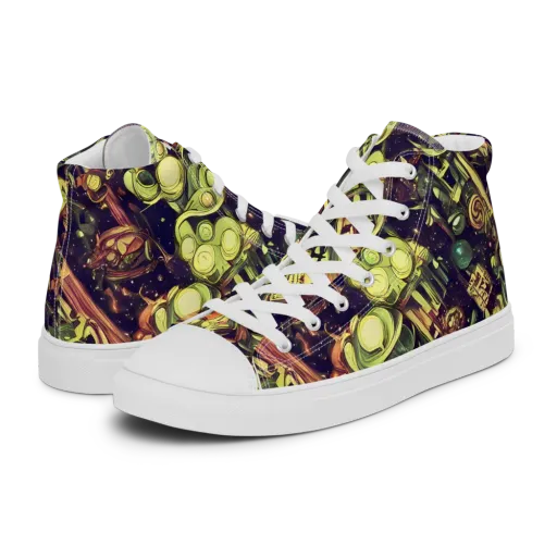 Cosmic Crawlers on a Women's High Top Canvas Shoes