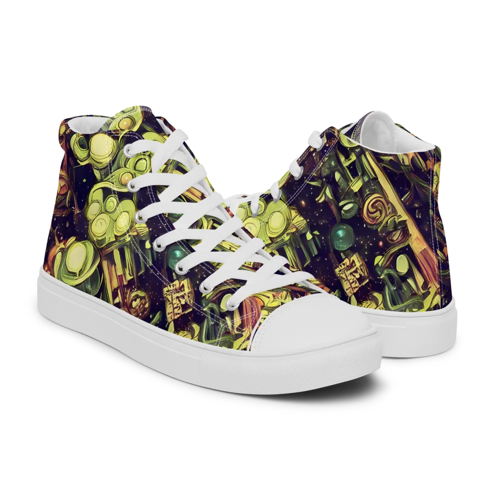 Cosmic Crawlers on Women's High Top Canvas Shoes — Right