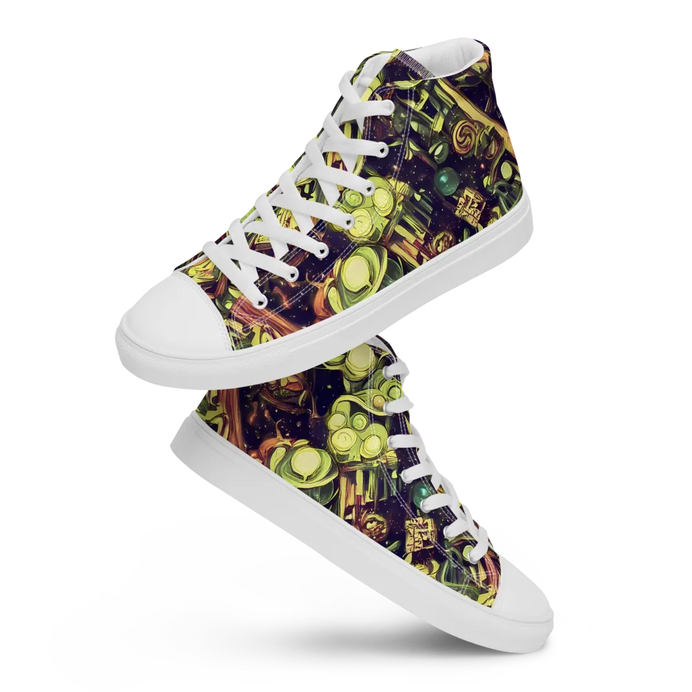 Cosmic Crawlers on Women's High Top Canvas Shoes — Front