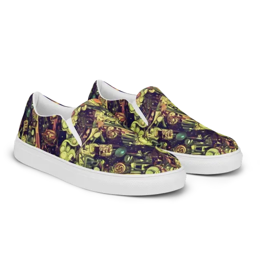 Cosmic Crawlers on a Men's Slip-On Canvas Shoes