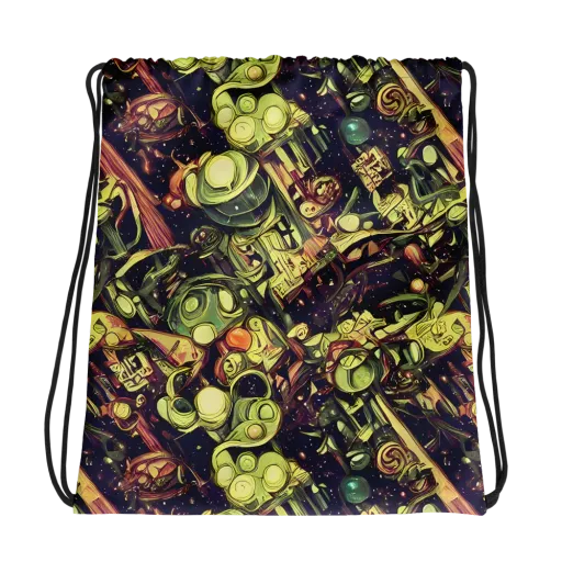 Cosmic Crawlers on a Drawstring Bag