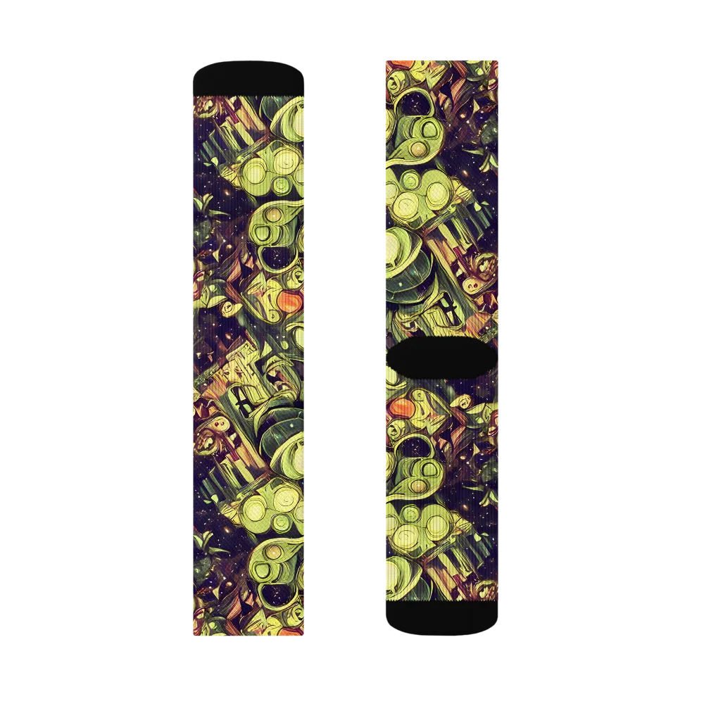 Cosmic Crawlers on Socks — Left Sock