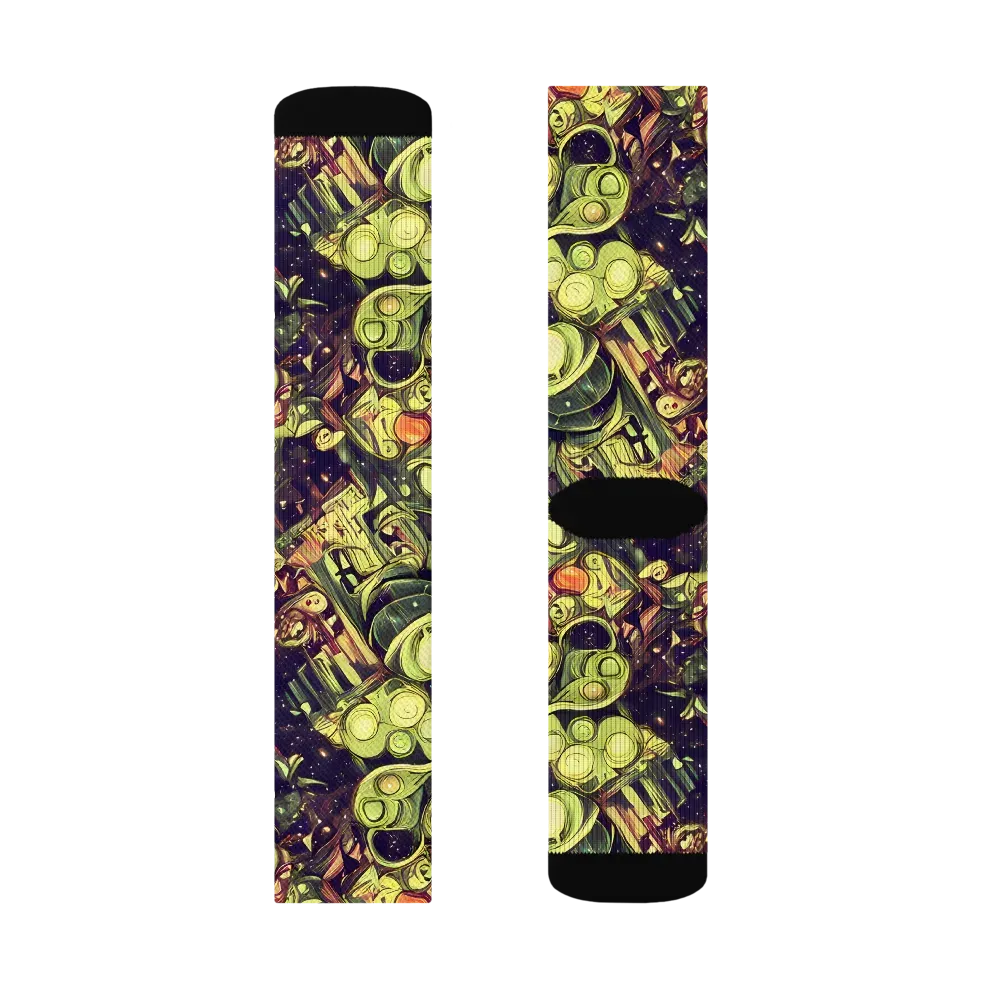Cosmic Crawlers on Socks — Right Sock