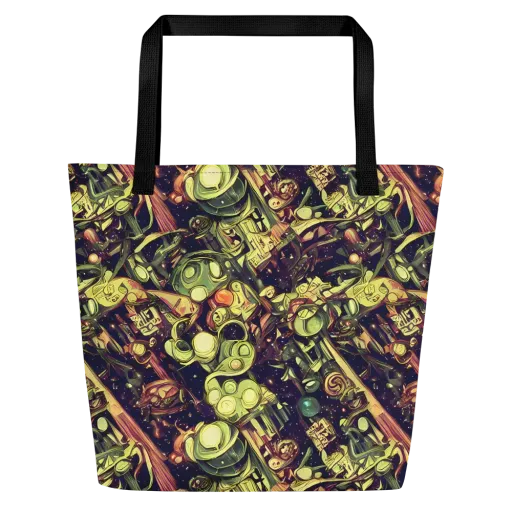 Cosmic Crawlers on a Large Tote Bag W/ Pocket